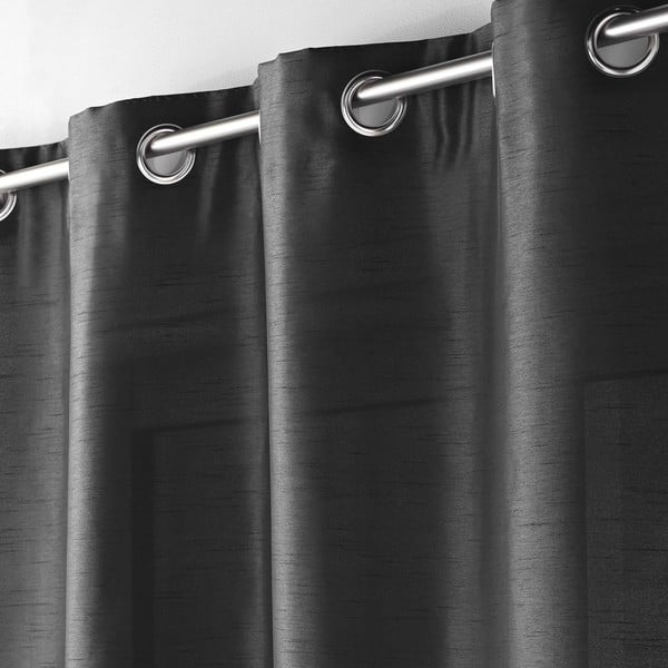 Tumši pelēks aizkars no mikrosatīna 140x240 cm Shana – douceur d'intérieur-image-2