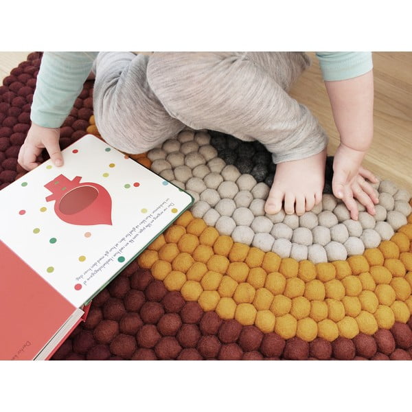 Bērnu bumbiņu vilnas paklājs Wooldot Ball Rugs Rainbow Red-image-4