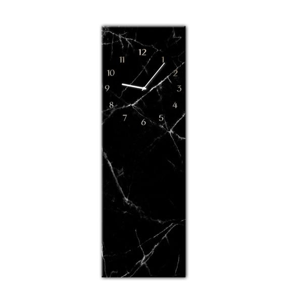 Sienas pulkstenis Styler Glassclock Black Marble, 20 x 60 cm