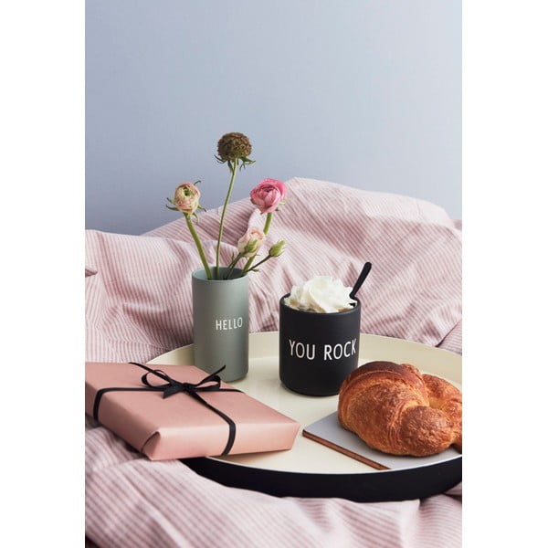 Melna porcelāna krūze 300 ml You Rock – Design Letters-image-2