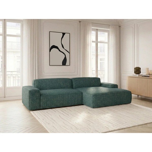 Zaļš salokāms/su elektriniu sėdynės reguliavimu stūra dīvāns (ar labo stūri) Abel – Bobochic Paris-image-3