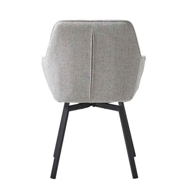 Gaiši pelēks polsterēts ēdamistabas krēsls ar roku balstiem Alma – Unique Furniture-image-4