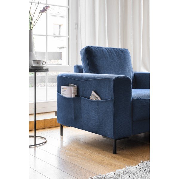 Tumši zils velveta atpūtas krēsls Lofty Lilly – Miuform-image-3