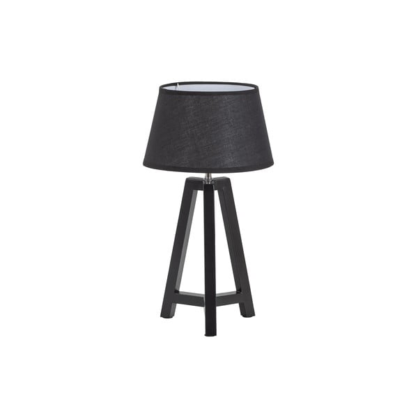 Balta/melna galda lampa no auduma (augstums 44 cm) Omar – WOOOD