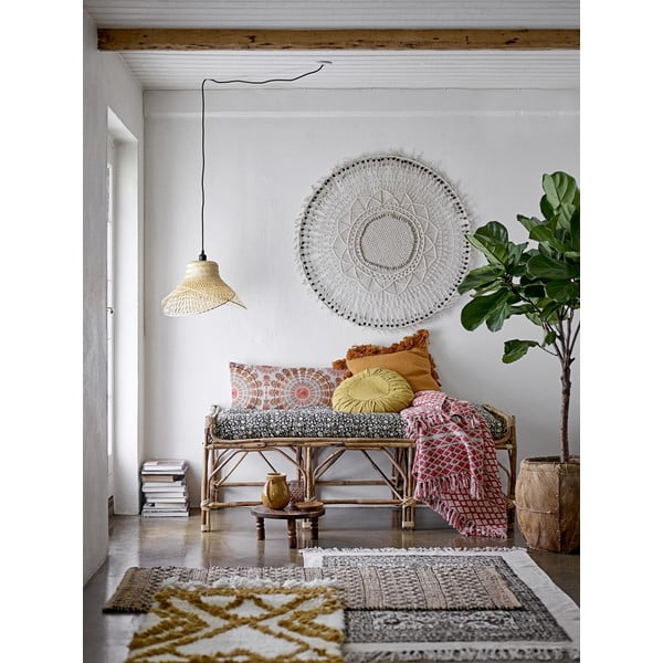 Oranžs kokvilnas dekoratīvais spilvens Bloomingville Fringe-image-2