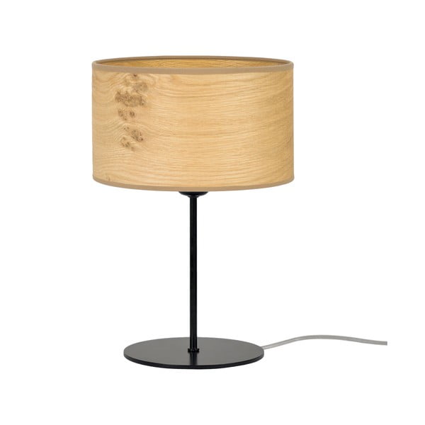 Bēša koka finiera galda lampa Sotto Luce Ocho S, ⌀ 25 cm