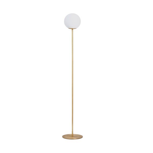 Balta/zelta krāsas stāvlampa ar stikla abažūru (augstums 155 cm) Brisia – Kave Home