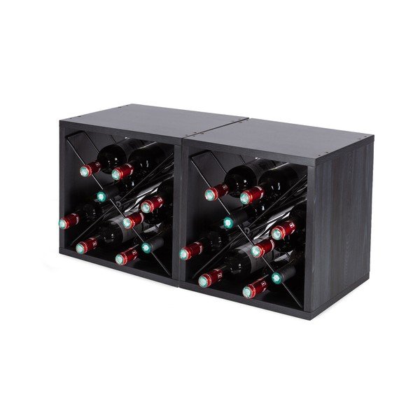 Melns vīna plaukts 12 pudelēm – Compactor-image-3