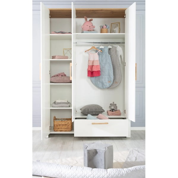 Balts bērnu drēbju skapis 139x200 cm Ava – Roba-image-1