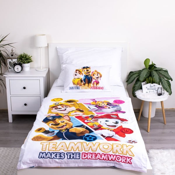 Kokvilnas bērnu gultas veļa 100x135 cm Paw Patrol – Jerry Fabrics-image-1
