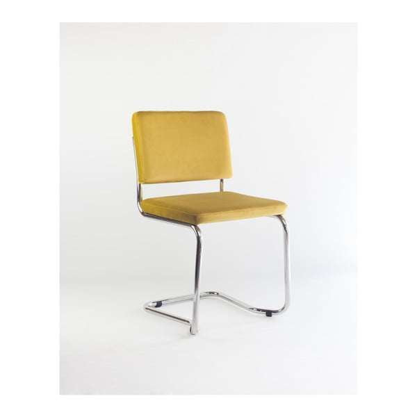 Krēsls ar dzeltenu samta polsterējumu Velvet Atelier Bertha