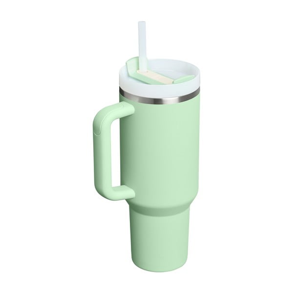 Salvijas zaļš nerūsējošā tērauda termoss ar salmiņu 1,18 l Quencher H2.0 FlowState Tumbler Pistachio – Stanley-image-2