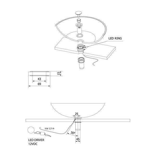 Apgaismojums zem stikla izlietnes Ledring – Sapho-image-4