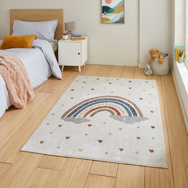 Krēmkrāsas bērnu paklājs 120x170 cm Vida Rainbow – Think Rugs-image-1