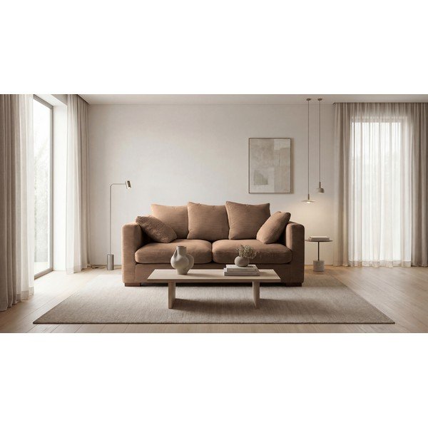 Gaiši brūns velveta dīvāns 175 cm Comfy – Scandic-image-1