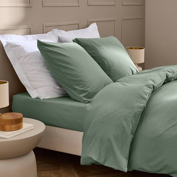 Zaļa divguļamā gultas veļa 240x220 cm Linella – douceur d'intérieur-image-1