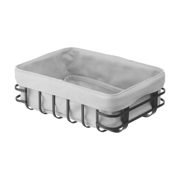 Melni pelēks maizes grozs ar tekstila oderi Hendi, 18 x 25 cm-image-2