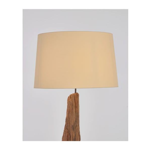 Balta/brūna stāvlampa ar auduma abažūru (augstums 175 cm) Powell – Kave Home-image-3