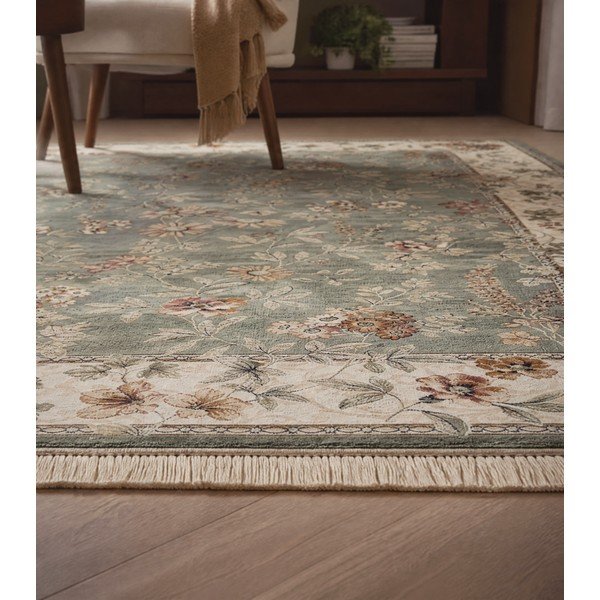 Zaļš/krēmkrāsas viskozes paklājs 160x230 cm Oriental – Nouristan-image-3