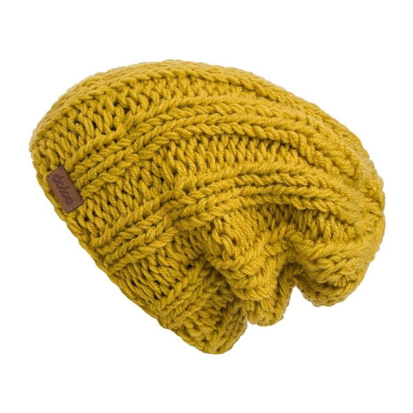 Sinepju dzeltena ar rokām adīta cepure DOKE Mina