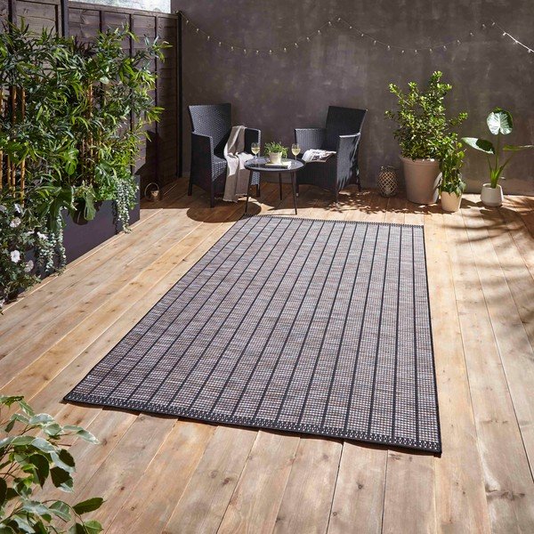 Tumši pelēks āra paklājs 160x220 cm Santa Monica – Think Rugs-image-1