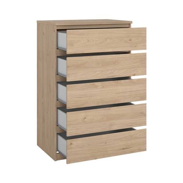 Dabīga toņa kumode ar ozolkoka imitāciju 77x121x50 cm Naia – Tvilum-image-3