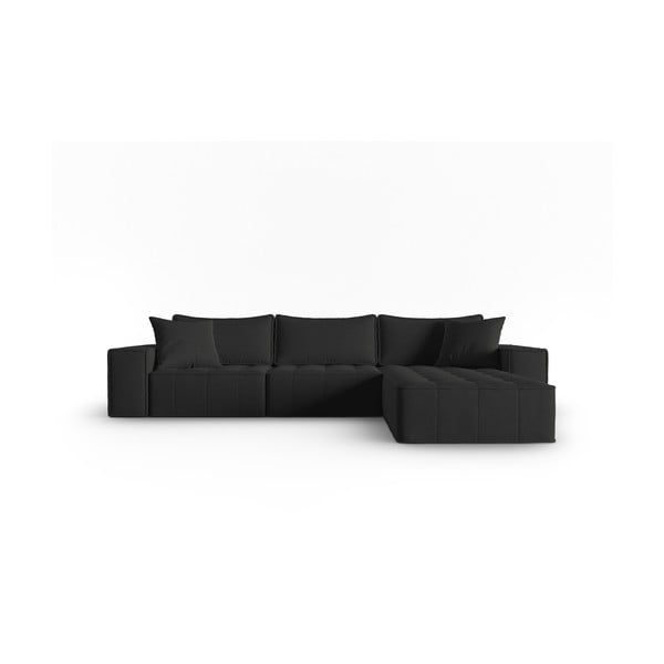 Melns stūra dīvāns (ar labo stūri) Mike – Micadoni Home