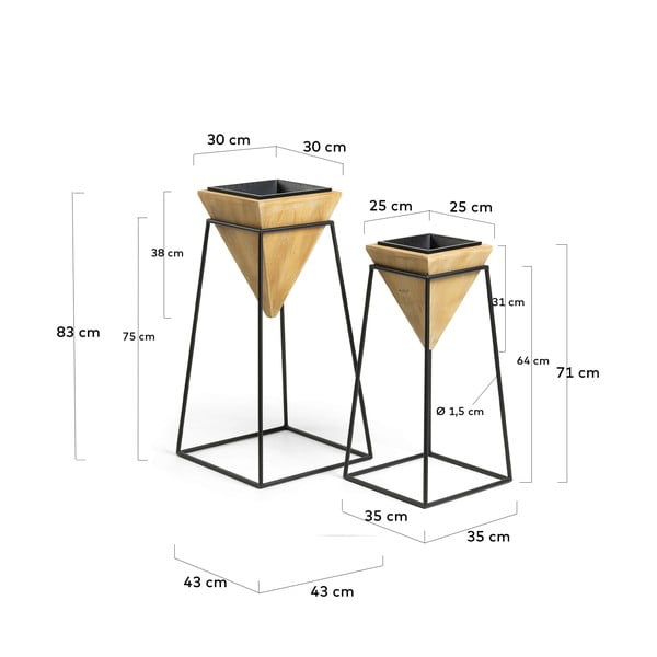 2 puķu podu komplekts Kave Home Star-image-2