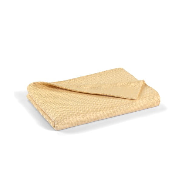 Dzeltens kokvilnas pārklājs divguļamai gultai 240x260 cm Lines – Mijolnir