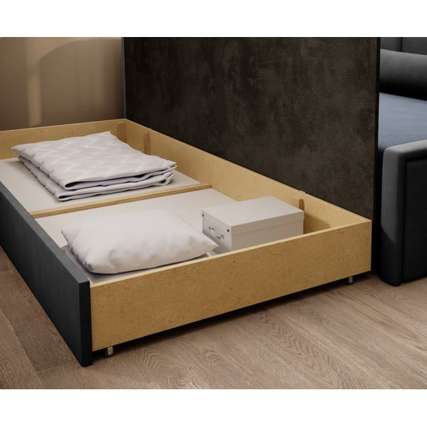 Zils/pelēks salokāms/ar uzglabāšanas vietu dīvāns no šenila auduma 214 cm Fulgeo – ELTAP-image-4