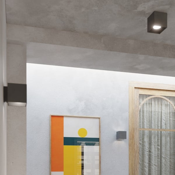Tumši pelēka sienas lampa Geo – Sollux-image-1