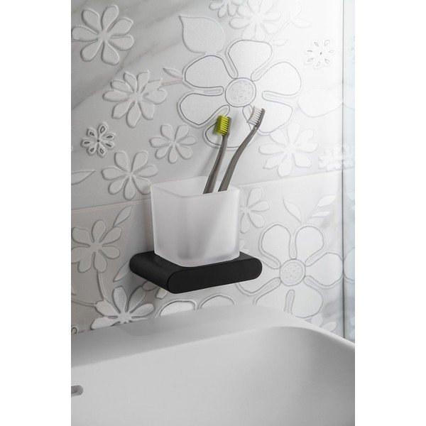 Balts stikla sienas trauks zobu birstei Flori – Sapho-image-1