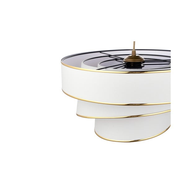 Balta/zelta krāsas piekaramā lampa ar auduma abažūru ø 40 cm Couper – Opviq lights-image-2