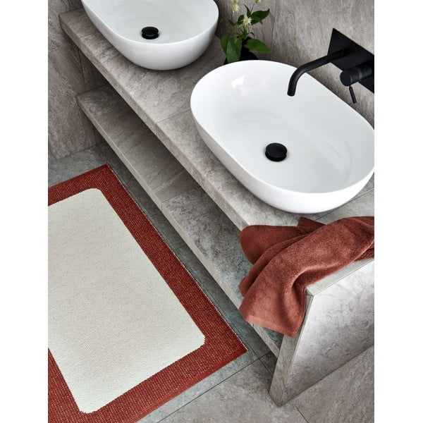 Ķieģeļu sarkans/krēmkrāsas iekštelpu un āra paklājs 70x120 cm Ilda Brick – Pappelina-image-4