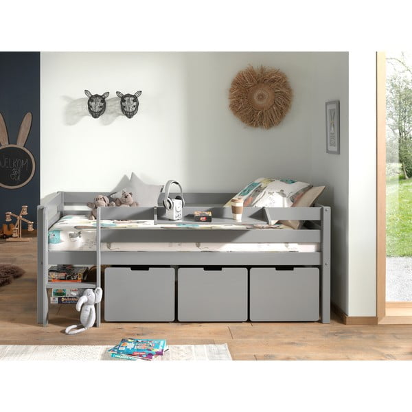 Pelēkas atvilktnes zem bērnu gultas (3 gab.) Pino – Vipack-image-3