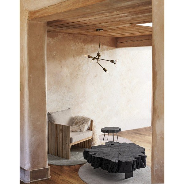 Melns žurnālgaldiņš ar akācijas koka galda virsmu 35x46 cm Zakia – Bizzotto-image-1