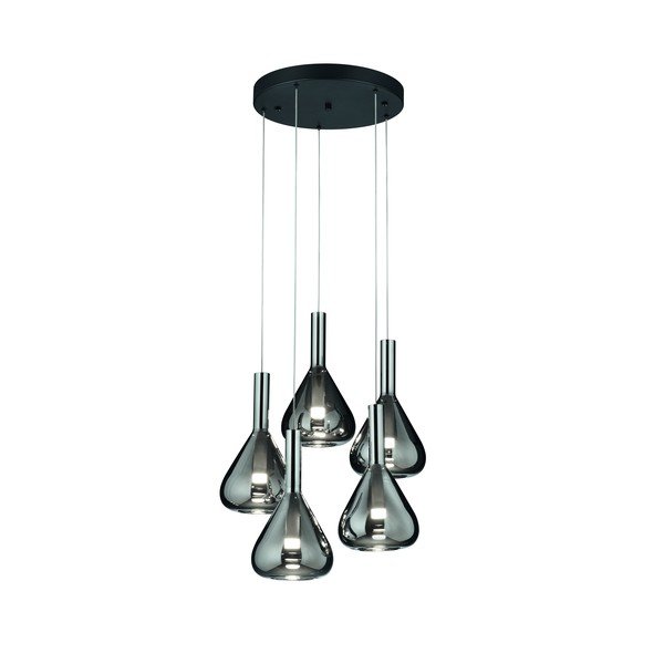 Melna LED piekaramā lampa ar stikla abažūru ø 55 cm Cipera – CINQUE-image-1