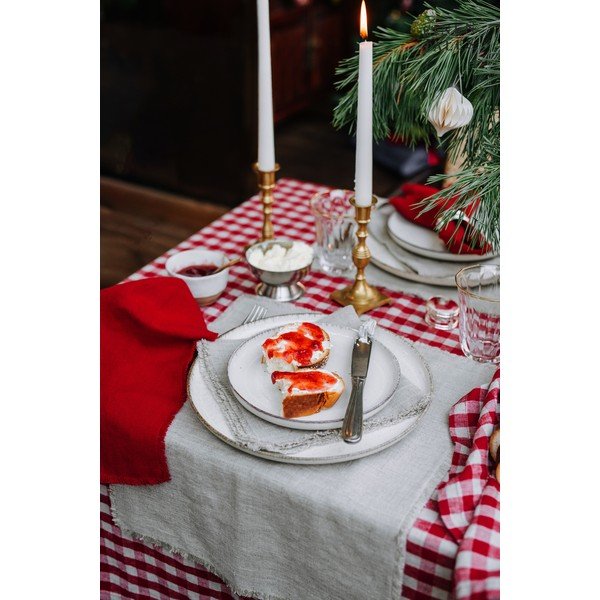Lina trauku dvielis 45x65 cm Red Gingham – Linen Tales-image-3