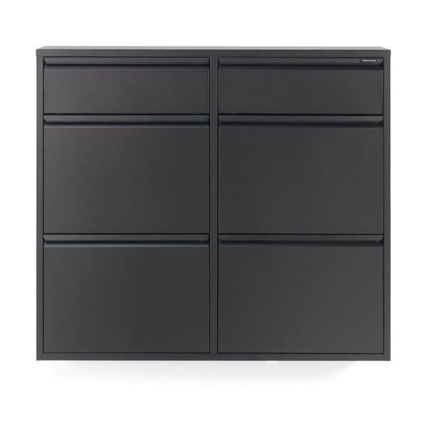 Melns metāla atverams apavu plaukts 98x86x15 cm Billy – Spinder Design-image-3