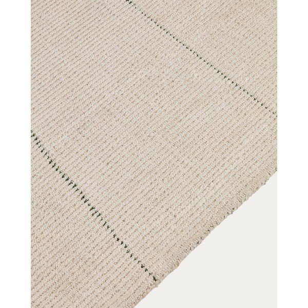 Krēmkrāsas ar rokām darināts paklājs no kokvilnas maisījuma 230x160 cm Lisdan – Kave Home-image-2
