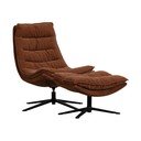 Brūns grozāms atpūtas krēsls ar kāju balstu no šenila auduma Kube – WOOOD