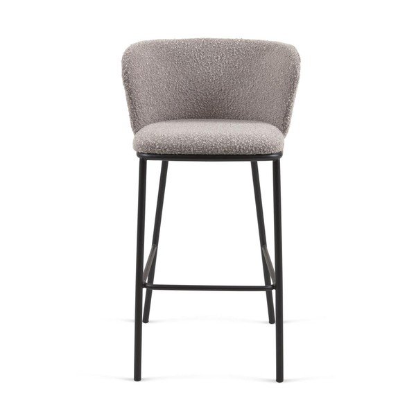 Gaiši pelēks bāra krēsls (sēdekļa augstums 75 cm) Ciselia – Kave Home-image-2