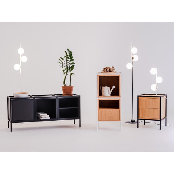 Melns ozolkoka imitācijas grāmatplaukts 45x102 cm Skap – CustomForm-image-1