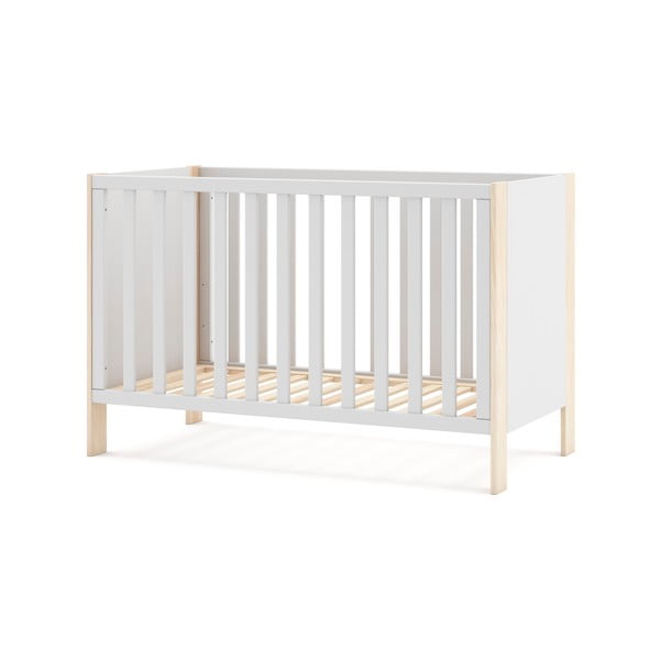 Balta/dabīga toņa bērnu gultiņa 60x120 cm Esteban – Marckeric