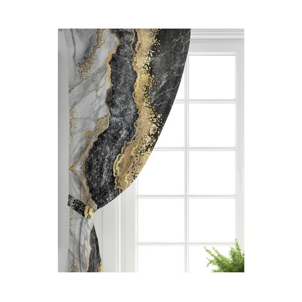 Aizkari melnā/zelta krāsā (2 gab.) 140x260 cm – Mila Home-image-2