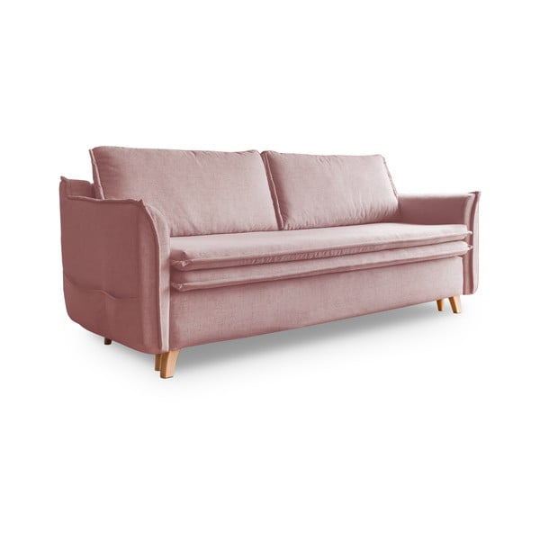 Gaiši rozā salokāms dīvāns 225 cm Charming Charlie – Miuform