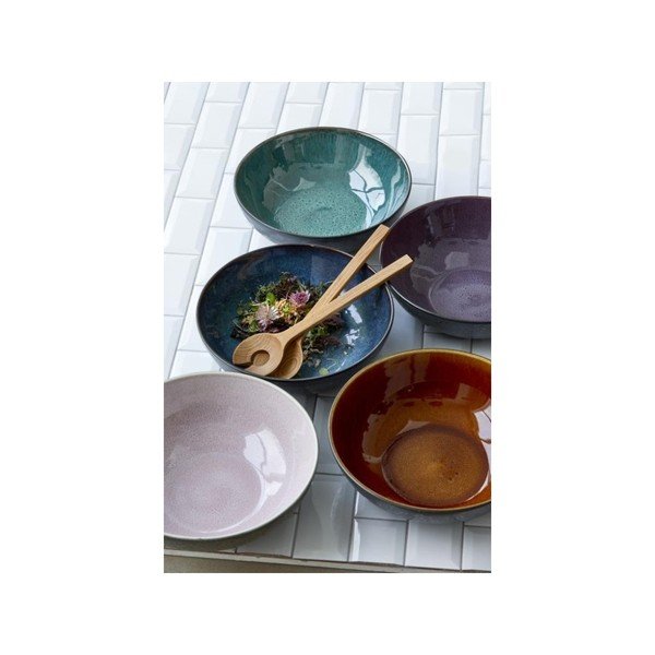 Melns keramikas salātu trauks ar violetu iekšējo glazūru Bitz Mensa, diametrs 30 cm-image-1