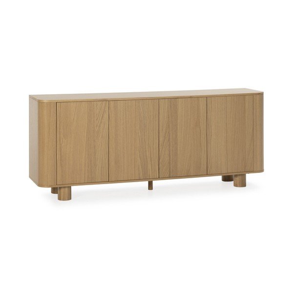 Dabīga toņa kumode ar ozolkoka imitāciju 180x75x40 cm Padoc – MOME
