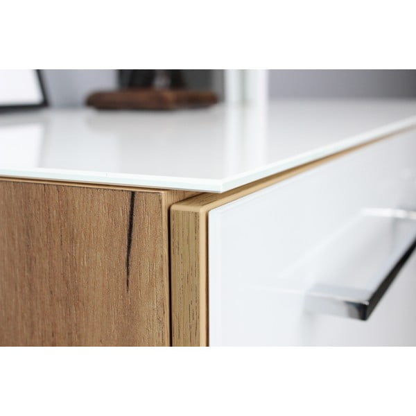 Balta dabīga toņa ozolkoka imitācijas skapītis 80x120 cm Monteria – Germania-image-3