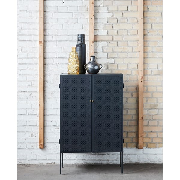 Melna metāla kumode Canett Brooks, augstums 110 cm-image-3